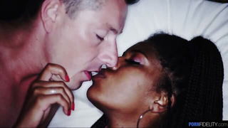 Tina Fire close-up kissing hot porn clip