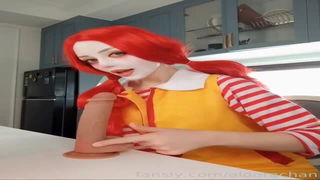 Youraldora McDonald's cosplay dildo solo sex movie