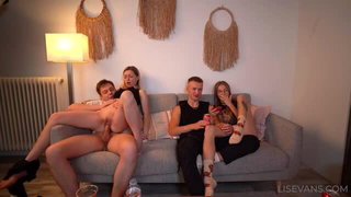 Lis Evans couch foursome sex movie