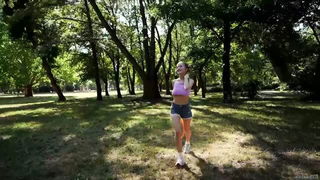 Anabel Busty outdoor pink crop top xxx video