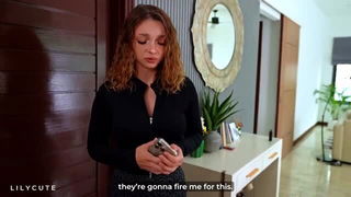 Lily Cute delivery girl roleplay hot sex scene