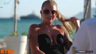 Marie in black dress yacht porn video