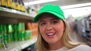 Blonde in green cap store aisle sex movie