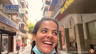 Benidorm street tease with OnlyFans watermark sex video