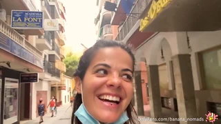 Benidorm street tease with OnlyFans watermark sex video
