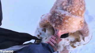 Yuiwoo swallows cum in snow full porn video