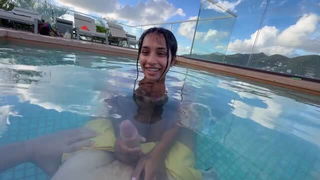 Yasmina Khan poolside blowjob sex movie