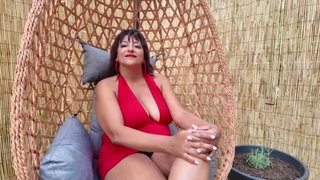 Sonia mature beauty in red dress porn video