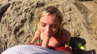 Erin Electra beach POV blowjob hot porn clip